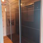 Prachtige kledingkast met basalt antraciet glazen deuren, Ophalen, 200 cm of meer, Met hangruimte, 200 cm of meer