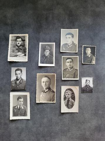 Lot 10 portretten Duitse Wehrmacht soldaten en officieren beschikbaar voor biedingen