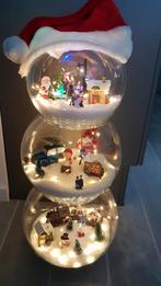 Glazen sneeuwpop met veel accessoires kerst, Diversen, Kerst, Ophalen, Zo goed als nieuw