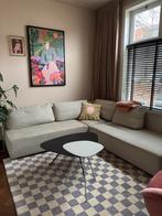 Geblokt vloerkleed - Beige/paars 170 * 240, Huis en Inrichting, Stoffering | Tapijten en Kleden, Ophalen, Gebruikt, Beige, 150 tot 200 cm