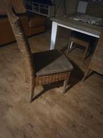 Landelijke Eetkamerstoel Riet/Stof, Huis en Inrichting, Stoelen, Ophalen, Gebruikt, Riet of Rotan, Landelijke stijl