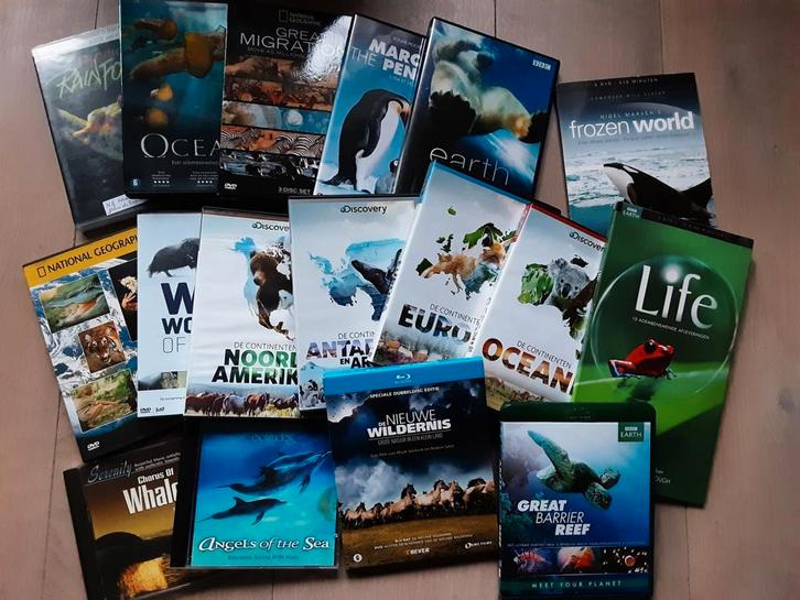 15 DVD natuur en dieren samen €20, Cd's en Dvd's, Dvd's | Documentaire en Educatief, Gebruikt, Natuur, Alle leeftijden, Ophalen of Verzenden