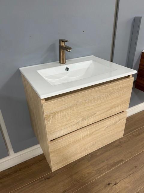 063. Bad meubel 60cm licht eiken of hoogglans wit, Hobby en Vrije tijd, Overige Hobby en Vrije tijd, Nieuw, Ophalen
