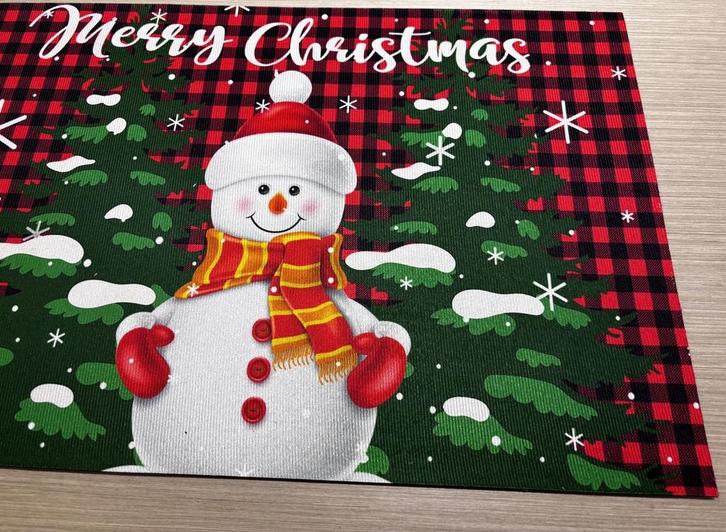 Kerst Deurmat - Sneeuwpop Design, Tuin en Terras, Deurmatten, Nieuw, Rubber, Droogloopmat, Schoonloopmat, Buiten, Verzenden