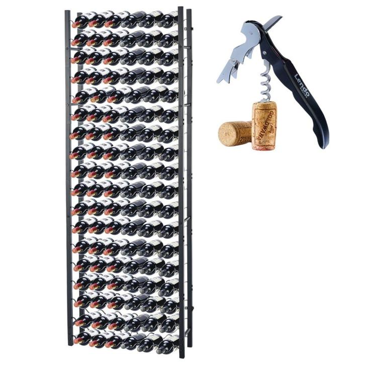 Wijnrek | 108 flessen | 65x20x180cm | Flessenrek | Staal, Huis en Inrichting, Woonaccessoires | Wijnrekken, Nieuw, 75 cm of meer