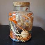 Glazen pot met droogbloemen decoratie, Huis en Inrichting, Ophalen of Verzenden