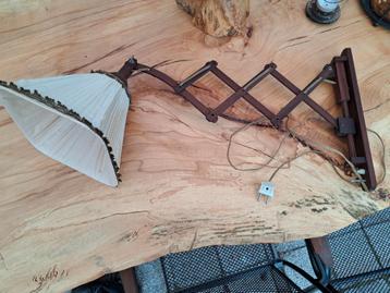 Vintage hardhouten rosewood schaarlamp