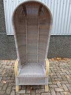 4 Nostalgische Strandstoelen Wicker met Luifel, Huis en Inrichting, Ophalen, Bruin, Nieuw, Nostalgisch