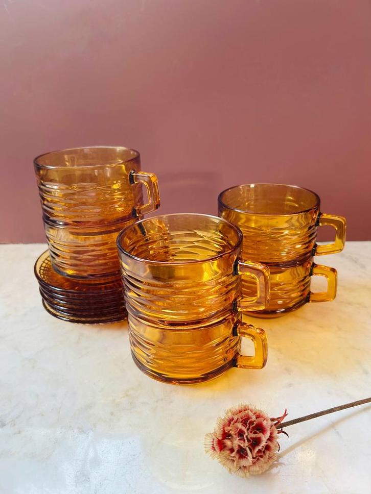 SET VAN 6 GROTE VERECO KOFFIEKOPJES, Antiek en Kunst, Antiek | Servies los, Ophalen of Verzenden