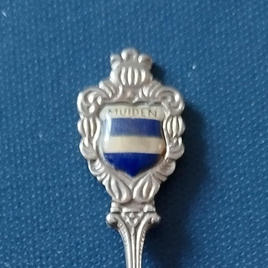 verzilverd lepeltje Muiden, bewerkt bakje, molen, Ophalen of Verzenden