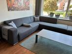Montel hoekbank + fauteuil + hocker (grijs gemêleerde stof), Ophalen, Gebruikt, Stof, Modern
