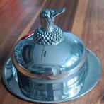 Antieke verzilverde botervloot, Ophalen of Verzenden