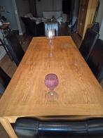 Eettafel met 6 leren stoelen, Ophalen of Verzenden, Zo goed als nieuw