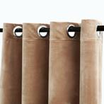 Gordijn verduisterend met ringen 2 st fluweel taupe, 200 cm of meer, Beige, Nieuw, Ophalen of Verzenden