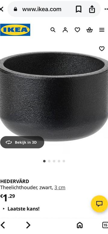 GEZOCHT: deze zwarte Ikea theelichthouders beschikbaar voor biedingen