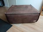 Grote Umix poef / hocker - 90x90cm - Donkerbruin, Huis en Inrichting, Banken | Voetenbanken en Poefen, Vierkant, 75 tot 100 cm