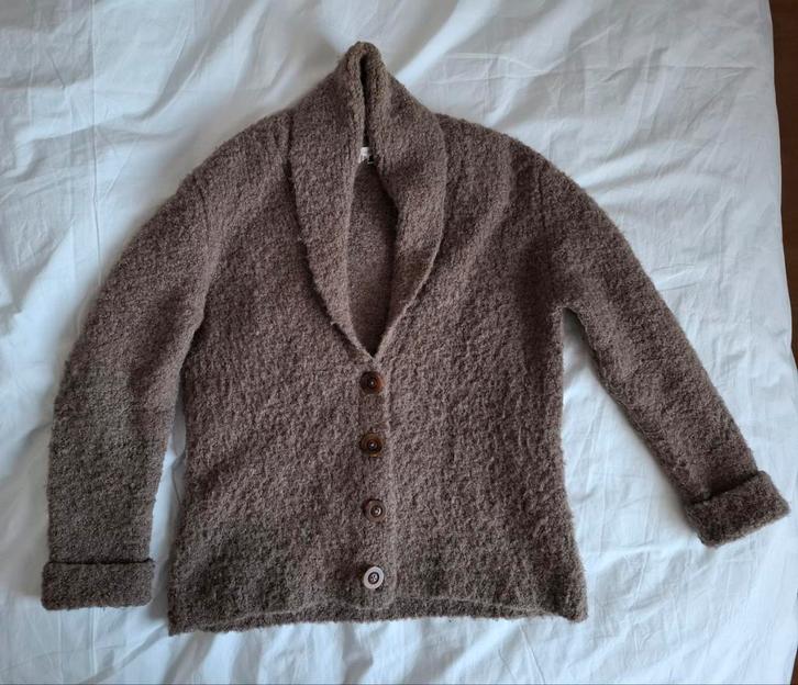 Taupe wollen vest Julien le Roy M/L, Kleding | Dames, Truien en Vesten, Zo goed als nieuw, Maat 38/40 (M), Ophalen of Verzenden