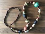 Leuke ketting met houten, gouden etc. kralen. Herfstidee., Ophalen of Verzenden, Nieuw, Bruin