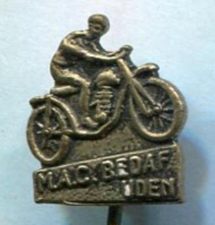 M.A.C. Bedaf Uden zilverkleurig motorrace's speldje( H_176 ), Verzamelen, Speldjes, Pins en Buttons, Nieuw, Speldje of Pin, Sport