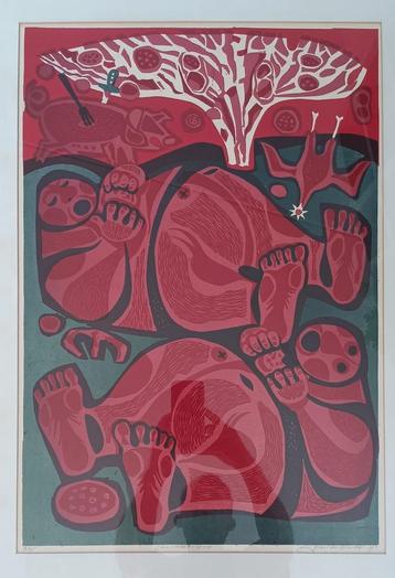 Linosnede/litho, gesigneerd Gerrit de Moree, genummerd 8/35 beschikbaar voor biedingen