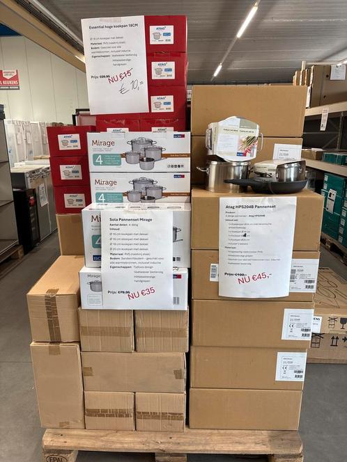 Diverse Pannensets - Atag & Sola - RVS - Inductie Geschikt, Huis en Inrichting, Keuken | Potten en Pannen, Nieuw, Pannenset, Rvs