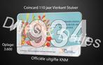 Vierkante stuiver in coincard KNM 1934, Ophalen of Verzenden, Koningin Wilhelmina, 5 cent