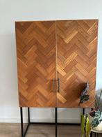Visgraat Cabinetkast, buffetkast, kast, dressoir, Ophalen, 100 tot 150 cm, Eikenhout, 50 tot 100 cm