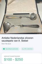 Antieke zilveren sauslepels van A. Siebel, Ophalen of Verzenden, Zilver