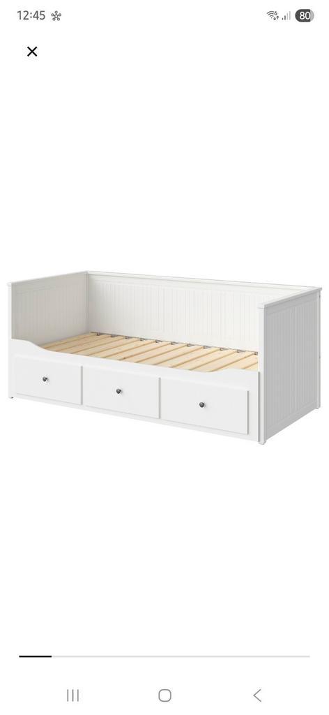 Ikea Hemnes bed wit, Huis en Inrichting, Slaapkamer | Bedden, 200 cm, Hout, Wit, Verstelbaar, Ophalen