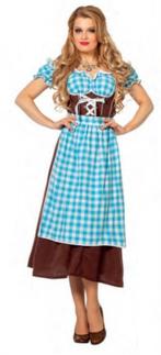 Leuke blauw/wit/bruine TIROLER/DIRNDL/ALPENMEISJE set, Carnaval, Nieuw, Kleding, Ophalen