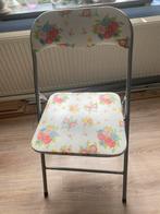 Klapstoel met afwasbare zitting - Vintage bloemmotief, Huis en Inrichting, Stoelen, Ophalen, Gebruikt, Overige kleuren, Metaal