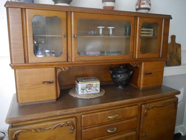 Buffetkast ~1910 Art Nouveau gerestaureerd kitchen cabinet, Huis en Inrichting, Kasten | Buffetkasten, Gebruikt, 150 tot 200 cm