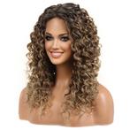 Swiss lace front pruik lang haar met spiraalkrullen Aurora, Verzenden, Nieuw, Pruik of Haarverlenging