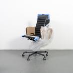 1x Vitra Eames EA 119 Bureaustoel Zwart Leer - Chroom, Huis en Inrichting, Bureaustoelen, Niet ingevuld, Zwart, Niet ingevuld