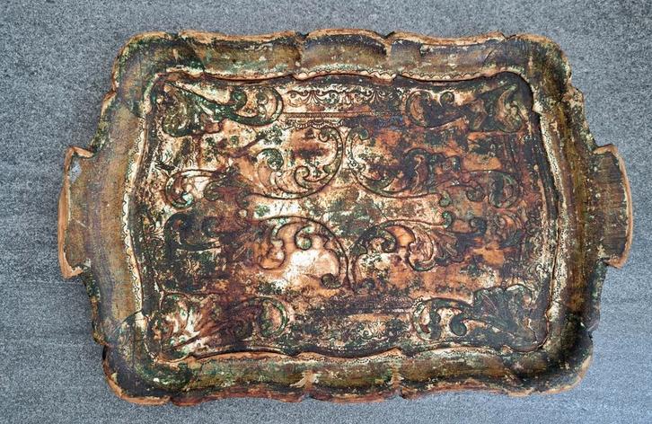 Vintage antiek houten dienblad met mooie patina, Huis en Inrichting, Woonaccessoires | Dienbladen, Gebruikt, Hout, Rechthoekig