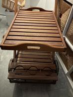 Houten serveerwagen/trolley met afneembaar blad, Huis en Inrichting, Woonaccessoires | Dienbladen, Ophalen, Gebruikt, Rechthoekig