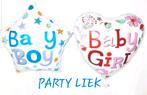 Baby boy nr B40 / baby girl nr B47 folieballon, Ophalen of Verzenden, Nieuw, Versiering, Geboorte of Huwelijk