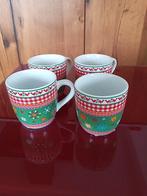 Nw. 4  bekers folklore koffie thee choco glühwijn kado kerst, Huis en Inrichting, Keuken | Servies, Overige materialen, Nieuw