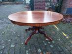 Biedermeier mahonie salontafel, ovaal met vierspant., Ophalen