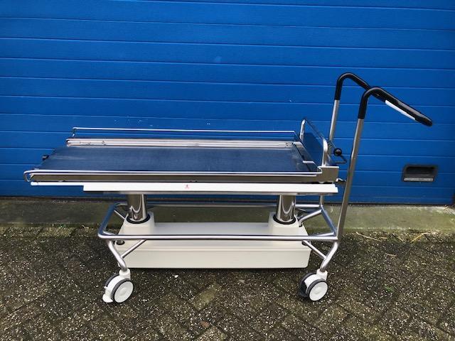 Getinge hefwagen RVS verrijdbaar accu voor mortuarium, Diversen, Verpleegmiddelen