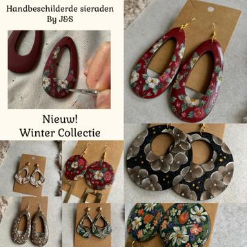 Unieke Handbeschilderde Oobellen Winter + Gratis Organizer! beschikbaar voor biedingen