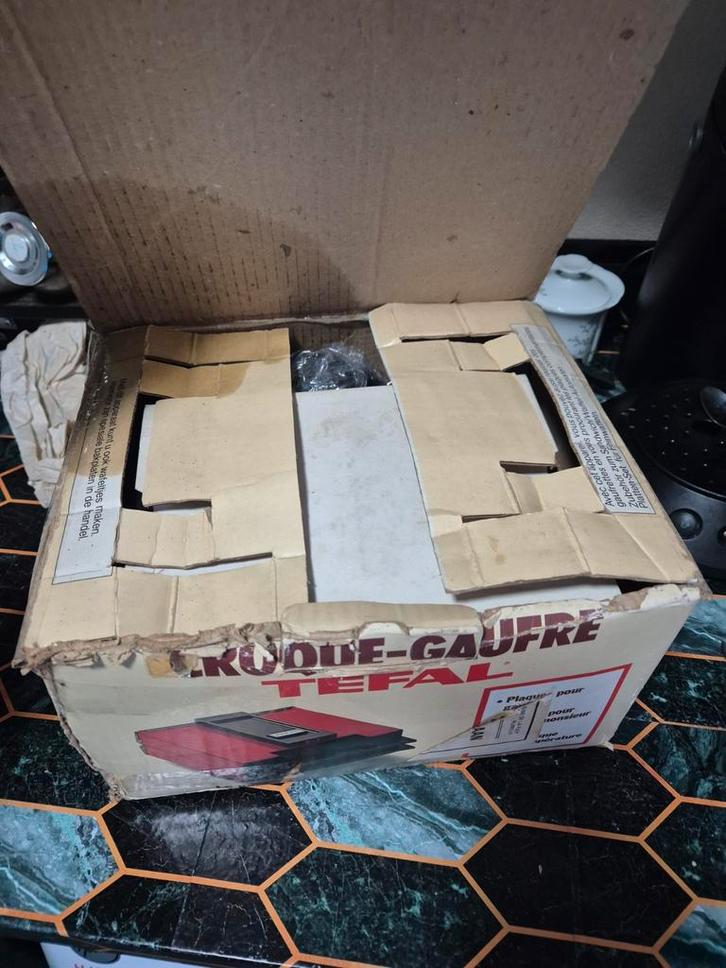 Tefal Croque-Gaufre Wafelijzer, Witgoed en Apparatuur, Wafelijzers, Gebruikt, Uitneembare platen, Ophalen of Verzenden