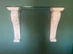 Planchet van geslepen glas op 2 gipsen consoles, Ophalen