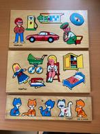 Vintage houten puzzels, vijf stuks, Ophalen of Verzenden, Zo goed als nieuw