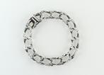 Vintage zilveren armband met bewerkte schakels, Sieraden, Tassen en Uiterlijk, Antieke sieraden, Ophalen of Verzenden, Zilver
