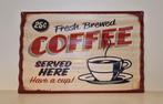 Wandbord, metaal, golfplaat, coffee, deco, koffie, Ophalen of Verzenden, Nieuw