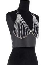 Spannende Mooie Leren Chain Top, Kleding | Dames, Verzenden, Nieuw, Zwart, Zonder mouw