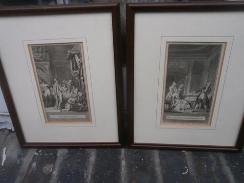 2 Mooie gravures, Naar FABELS, DAMOKLES/Tegenspreekster, Antiek en Kunst, Kunst | Etsen en Gravures, Ophalen of Verzenden