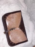 Grote leren portemonee boho, Ophalen of Verzenden, Zo goed als nieuw, Zwart