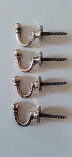 Set van 4 messing haakjes. evt Voor Embrasse, Antiek en Kunst, Ophalen of Verzenden